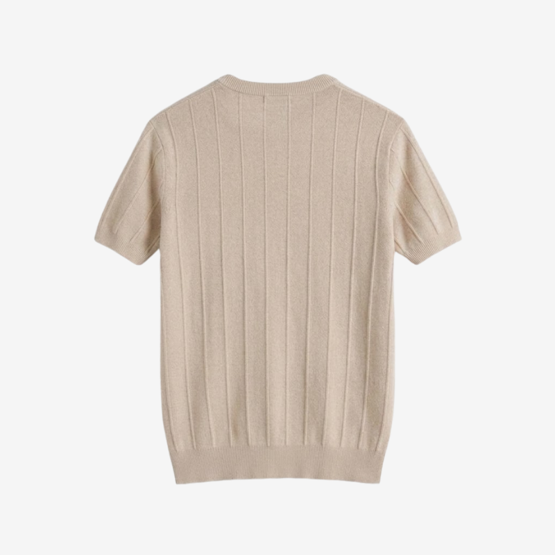 Classic Ribbed Cotton Blend Knit Shirt
