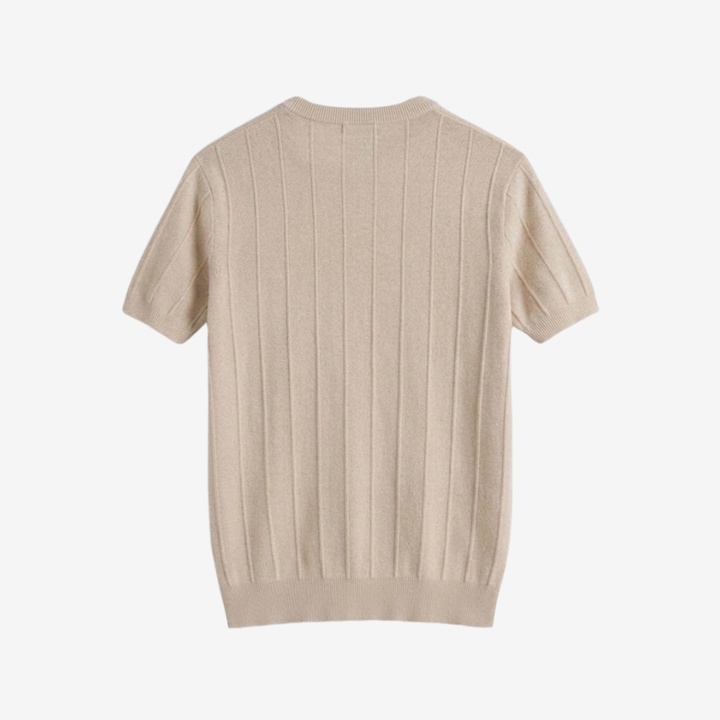 Classic Ribbed Cotton Blend Knit Shirt