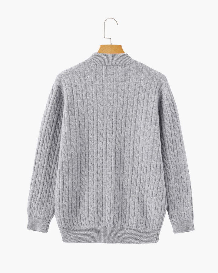 Harlan Cable-Knit Half-Zip Sweater