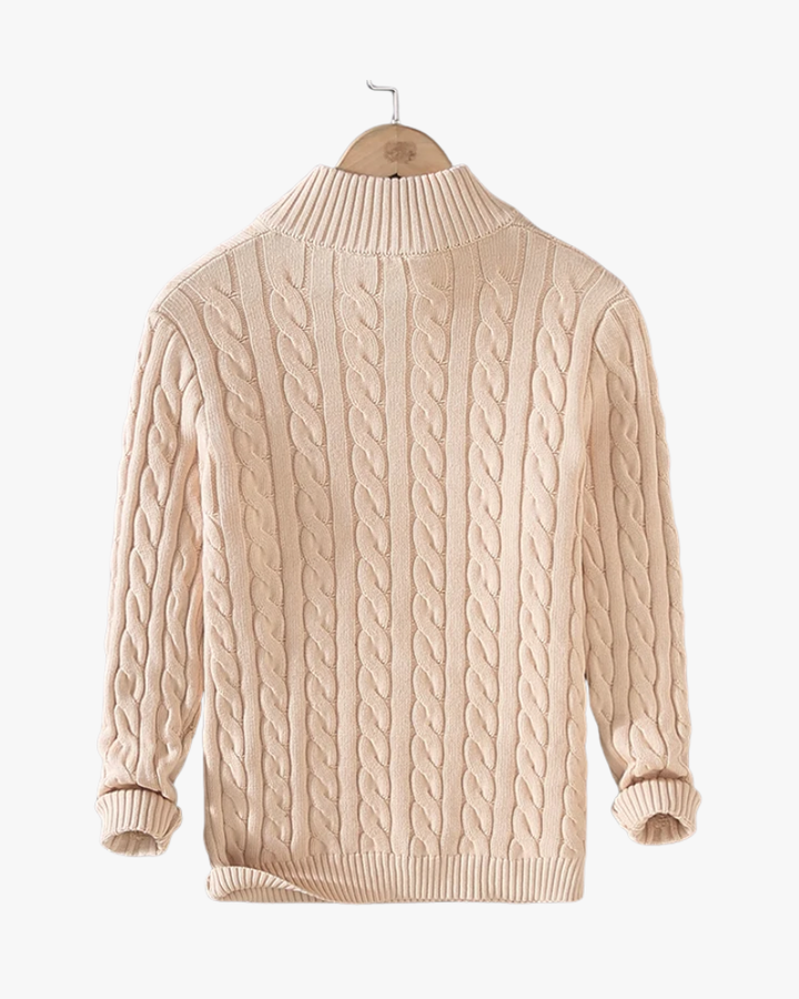 Cable Knit Quarter-Zip Sweater