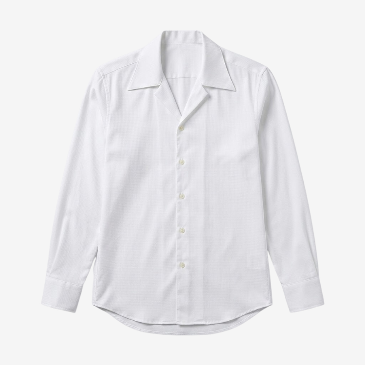 Classic Cotton Blend Shirt with Spread Collar