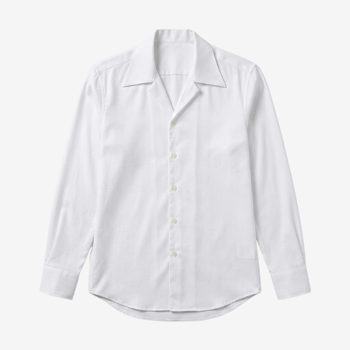 Classic Cotton Blend Shirt with Spread Collar