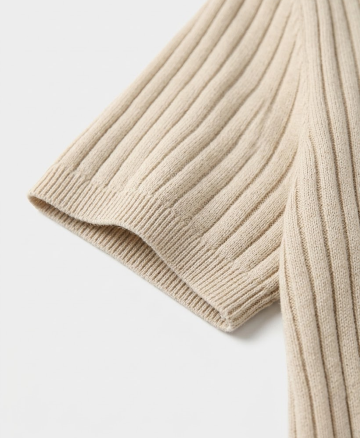 Classic Structured Knit Polo Shirt