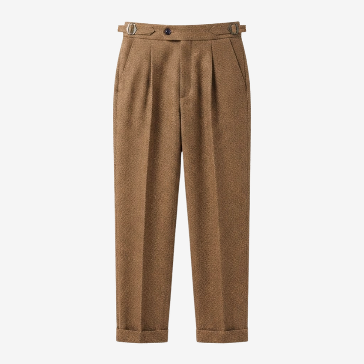 Classic Pleated Trousers with Side Adjusters