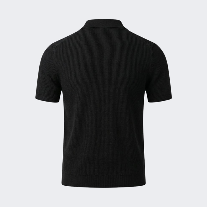 Classic V-Neck Knit Polo Shirt