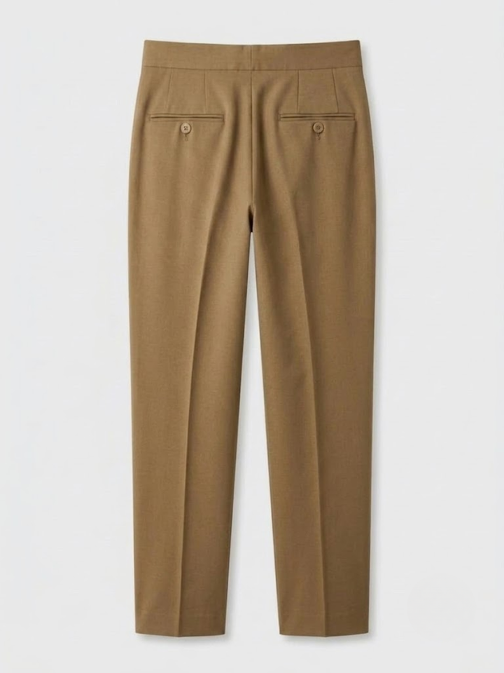 Single Pleat Belted Trousers