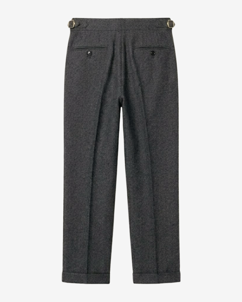 High-Rise Wool Blend Tailored Trousers