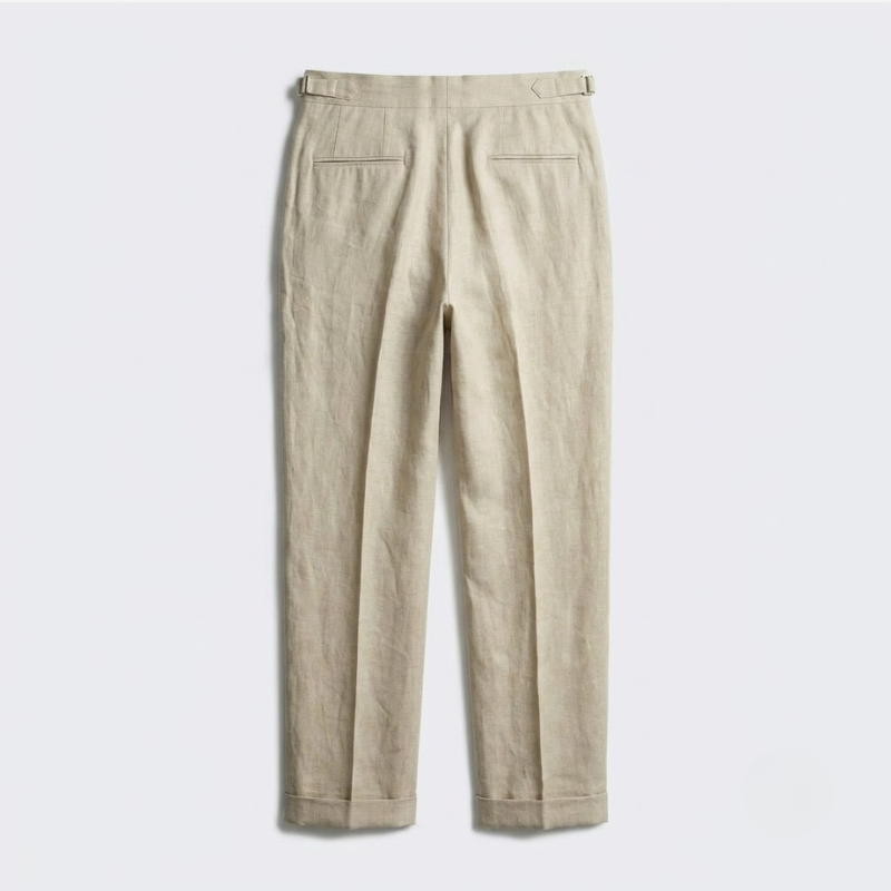 Classic Pleated Linen Trousers