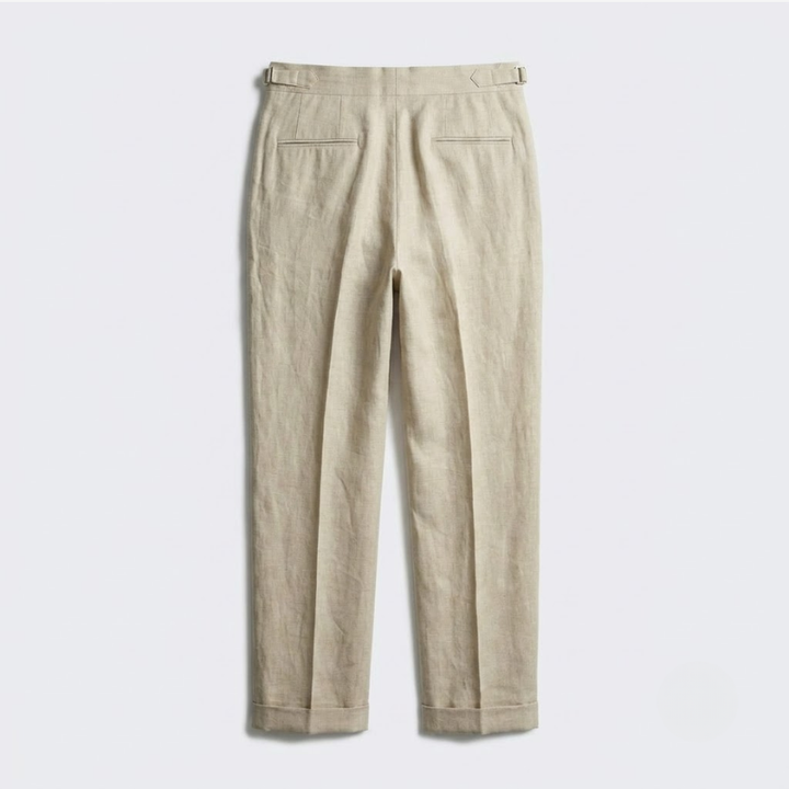 Classic Pleated Linen Trousers