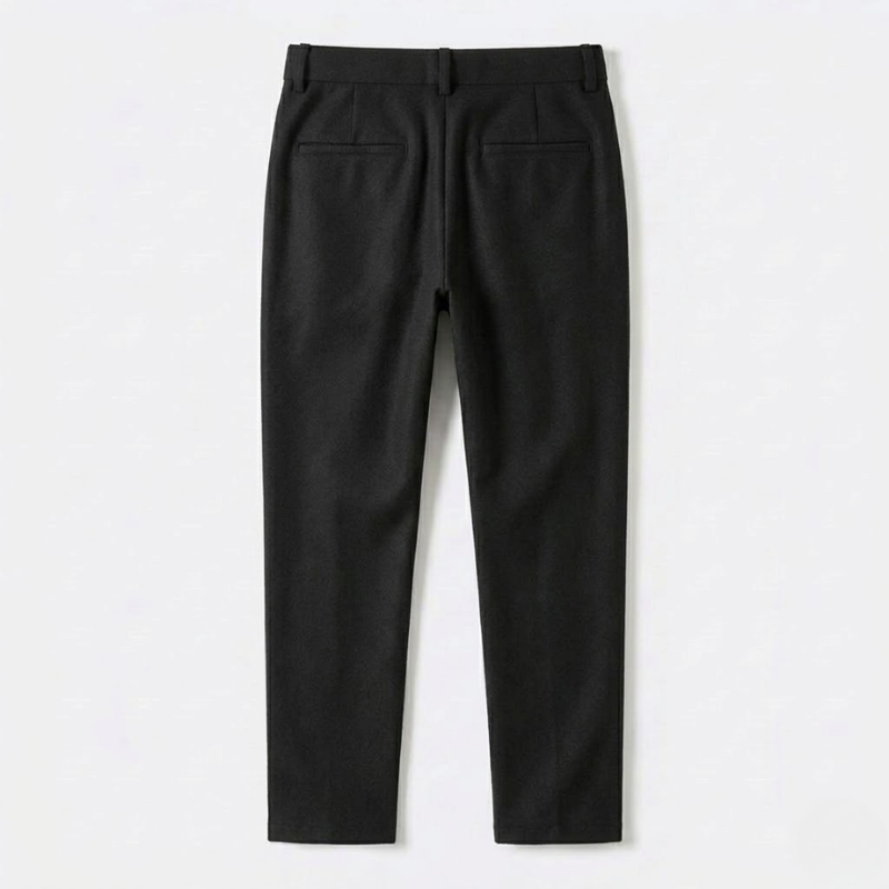 Pleated Wool Blend Tapered Trousers
