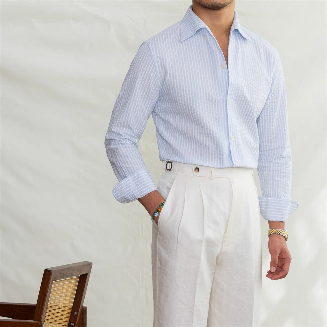 Martino Striped Seersucker Shirt