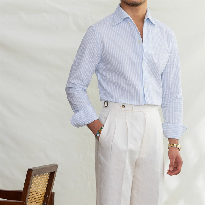 Martino Striped Seersucker Shirt
