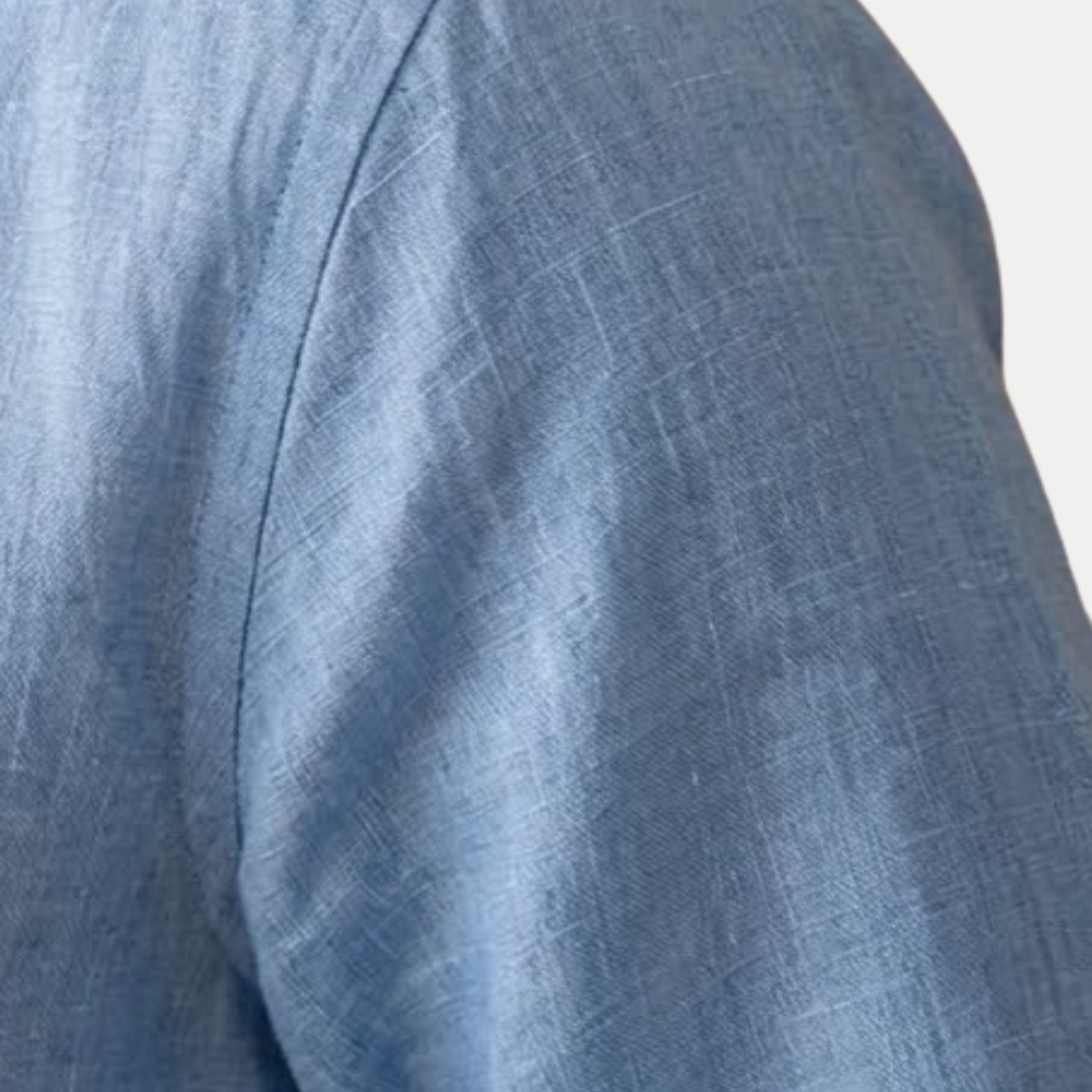 Lightweight Linen Shirt with Spread Collar