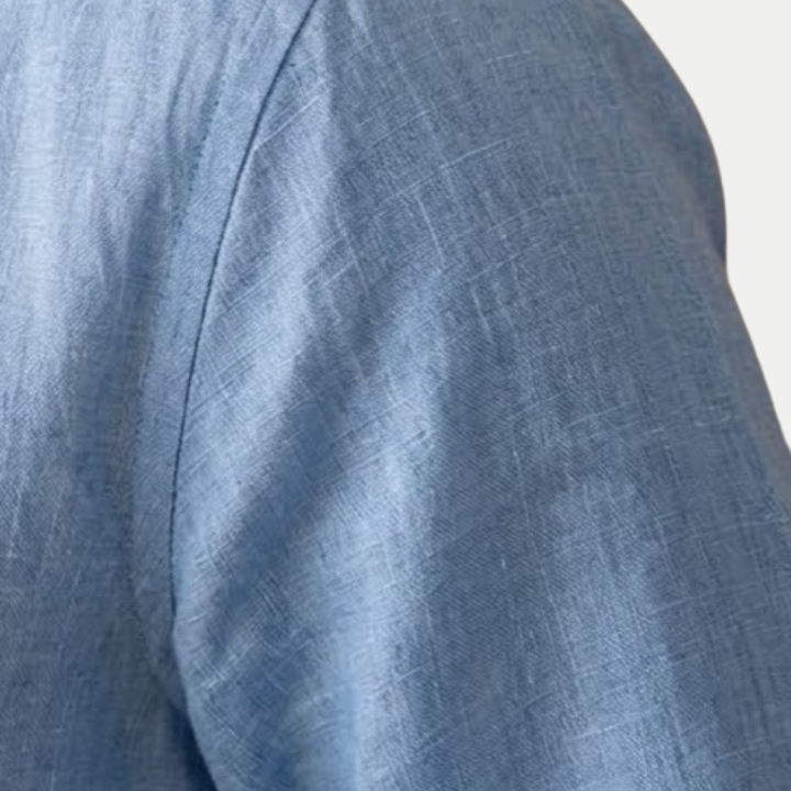 Lightweight Linen Shirt with Spread Collar