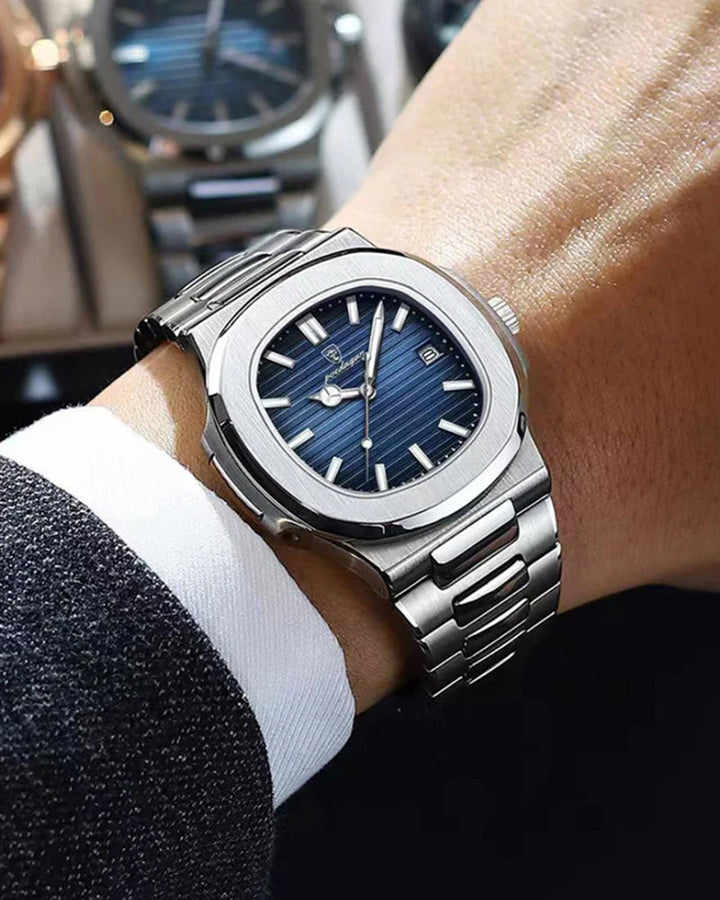 Geneva Classic Stainless Steel Water-Resistant Watch