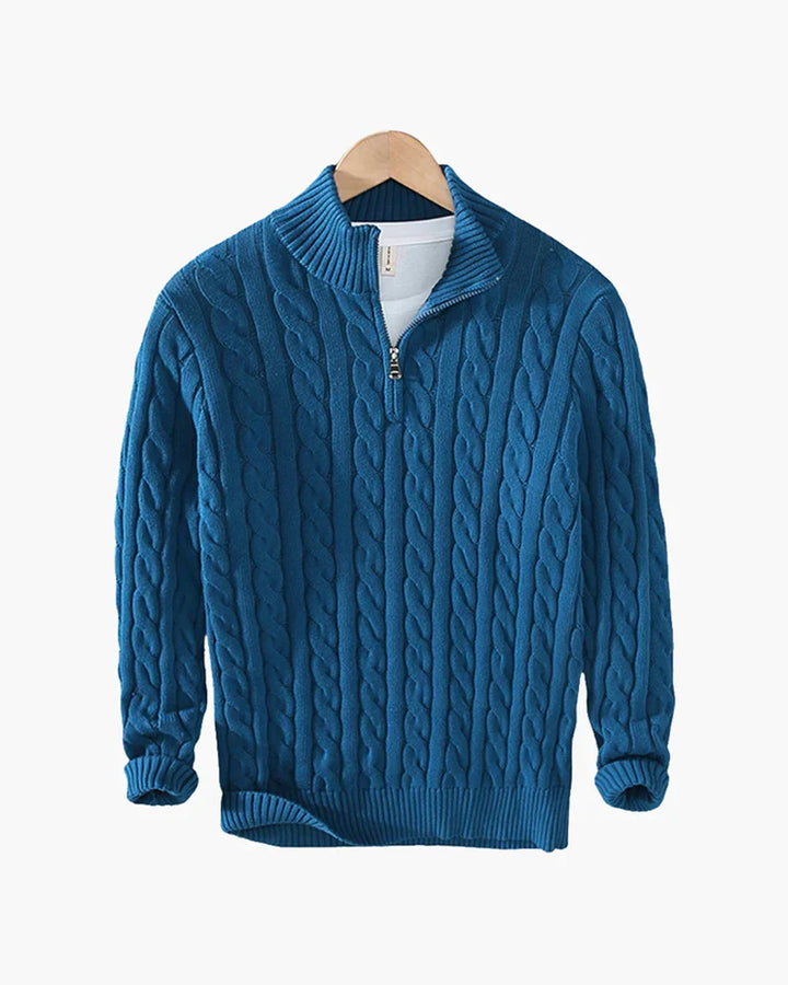 Cable Knit Quarter-Zip Sweater