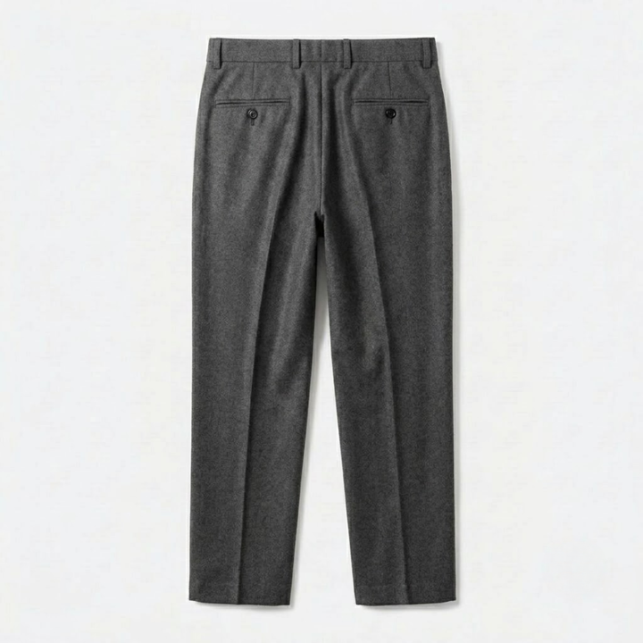 Single-Pleat Wool Blend Trousers