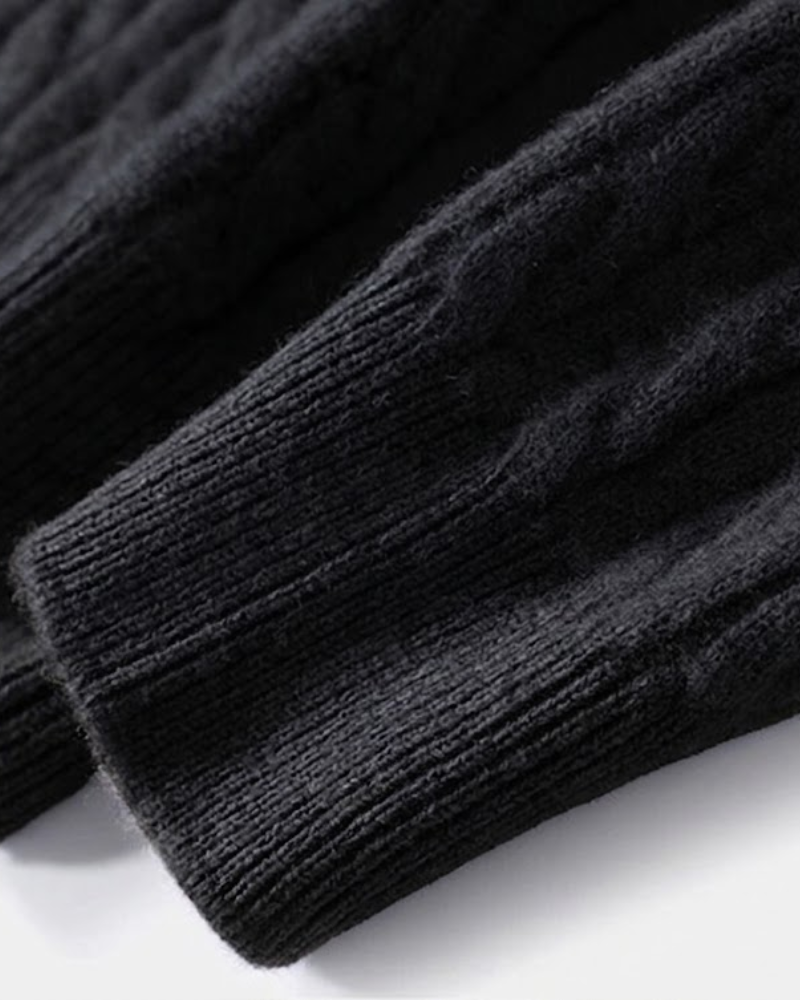 Harlan Cable-Knit Half-Zip Sweater