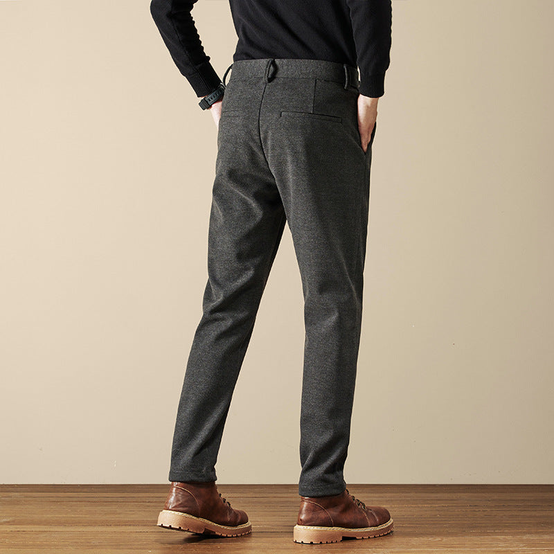 Pleated Wool Blend Tapered Trousers