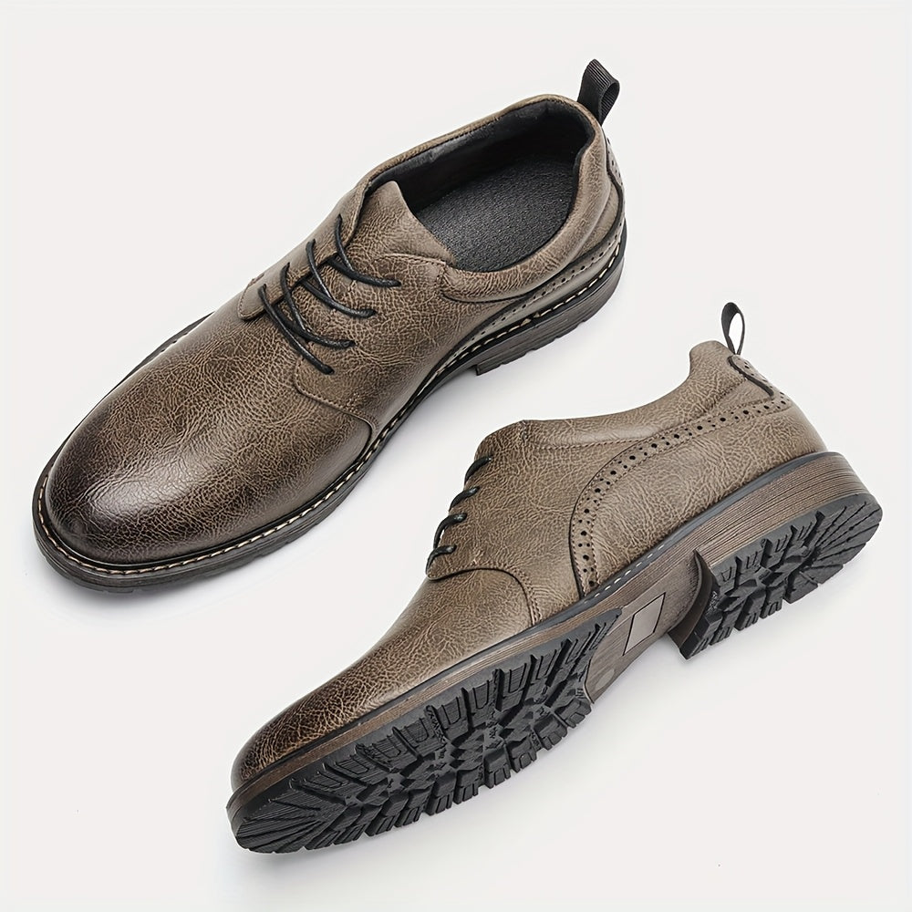 Classic Brogue Derby Dress Shoes