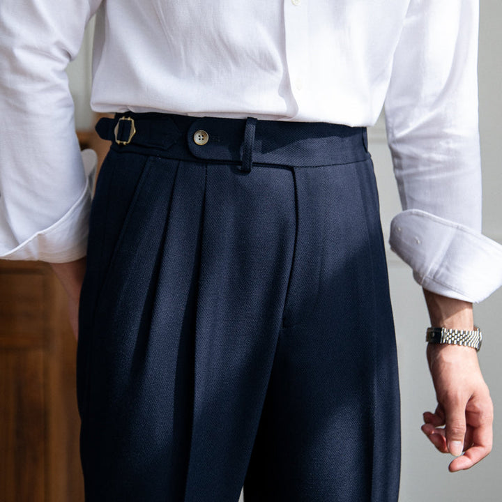 Double Pleat Trousers with Side Adjusters