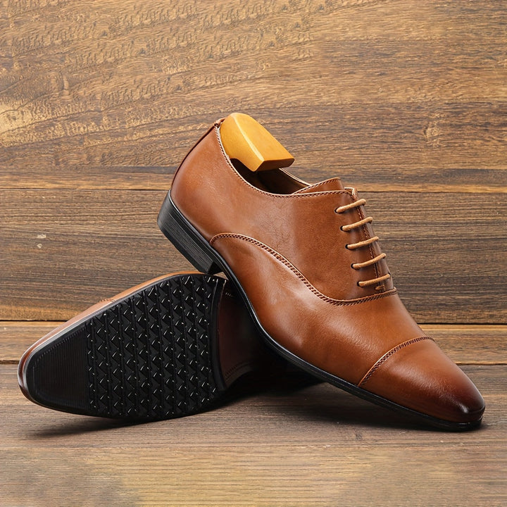 Classic Pointed-Toe Oxford Dress Shoes
