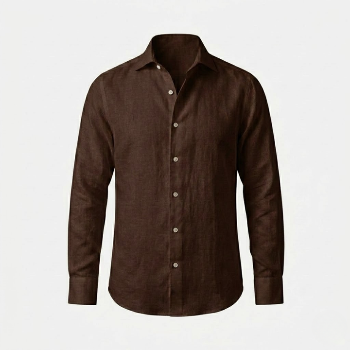 Lightweight Linen Shirt with Spread Collar