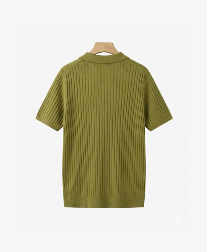 Classic Structured Knit Polo Shirt