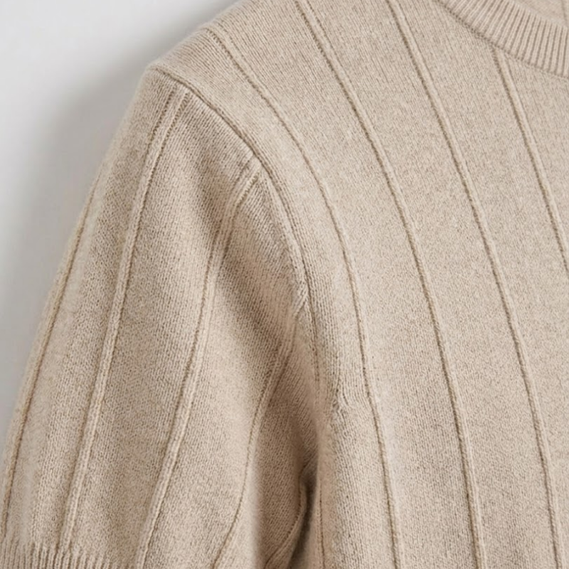 Classic Ribbed Cotton Blend Knit Shirt