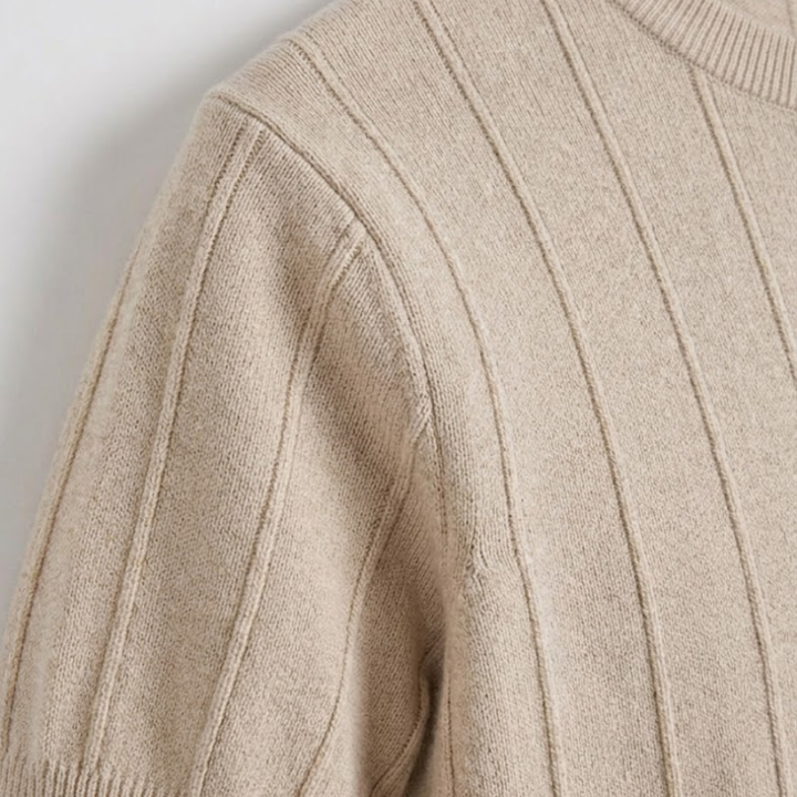 Classic Ribbed Cotton Blend Knit Shirt