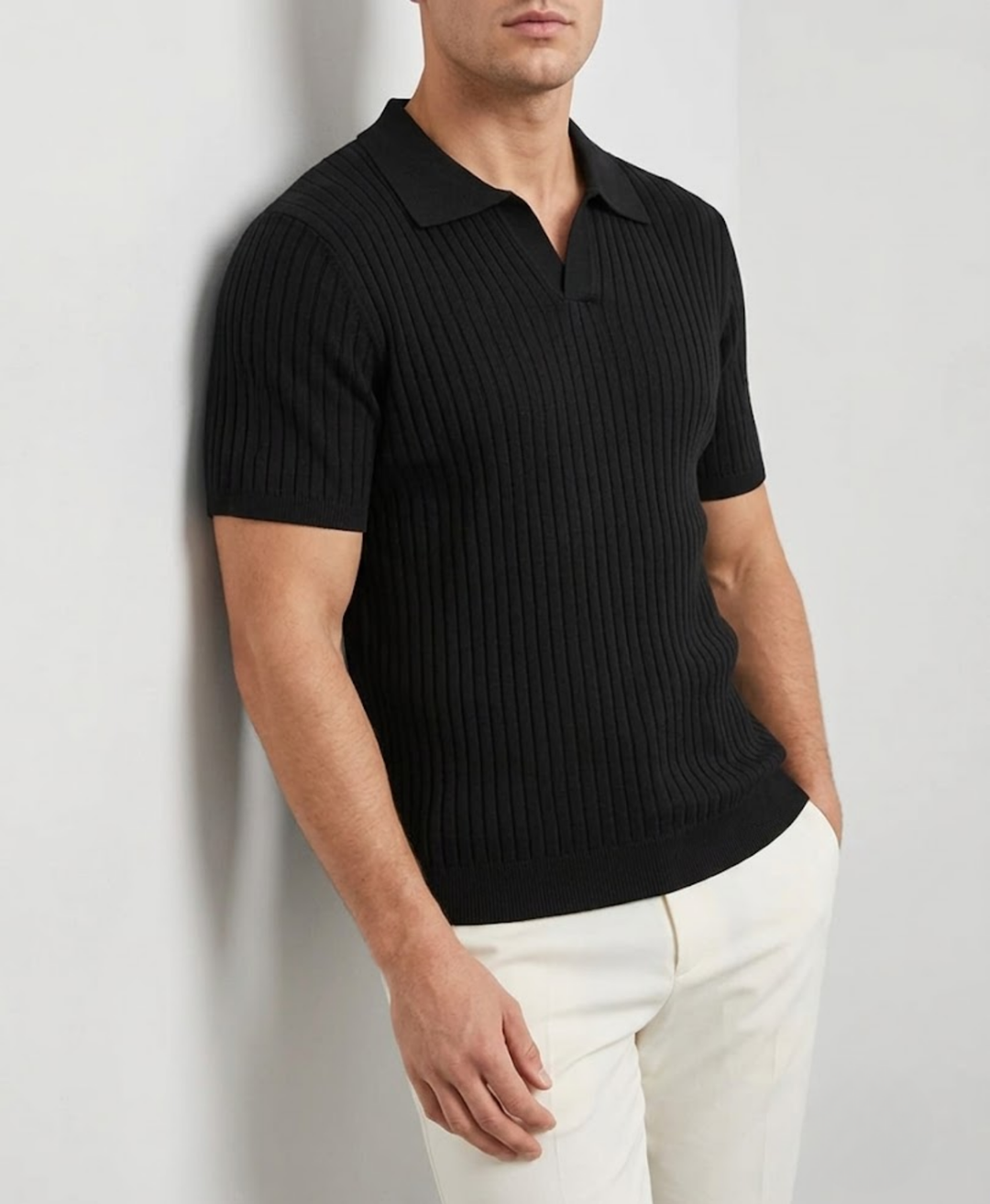 Classic Structured Knit Polo Shirt