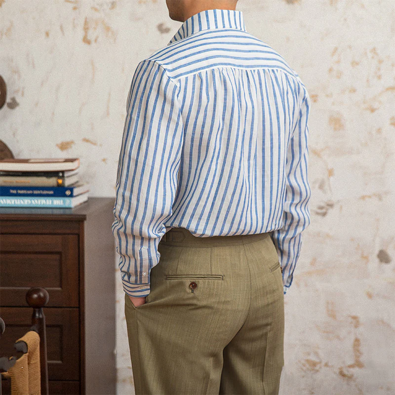 Lorenzo Classic Striped Linen Shirt