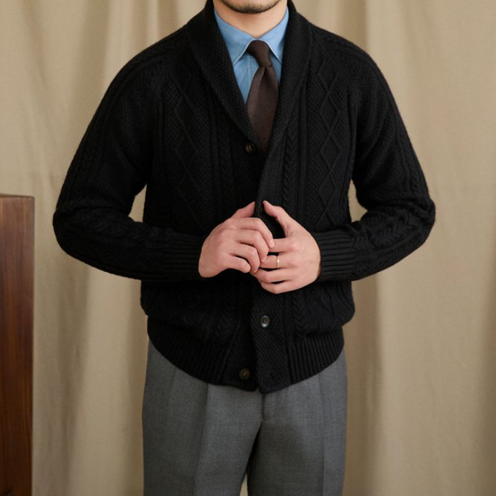 Dario Classic Cable-Knit Cardigan