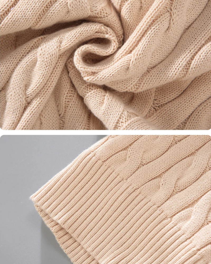 Cable Knit Quarter-Zip Sweater