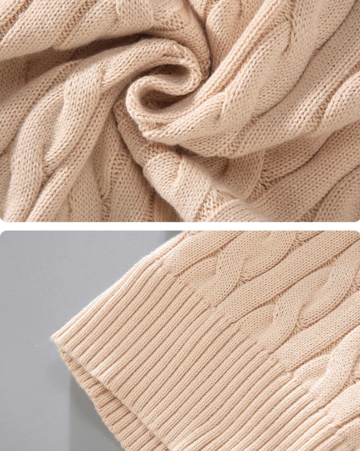 Cable Knit Quarter-Zip Sweater