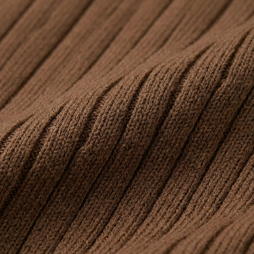 Classic Ribbed Knit Polo Shirt