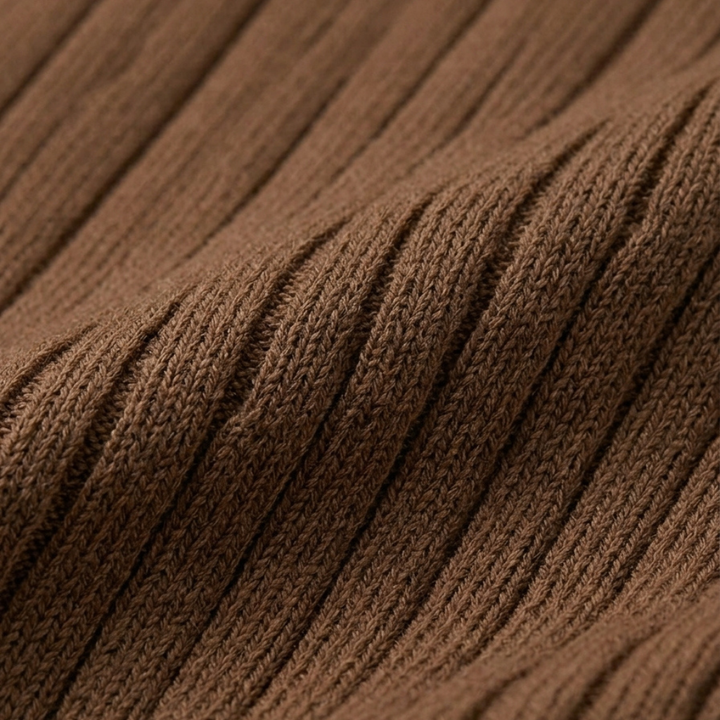 Classic Ribbed Knit Polo Shirt
