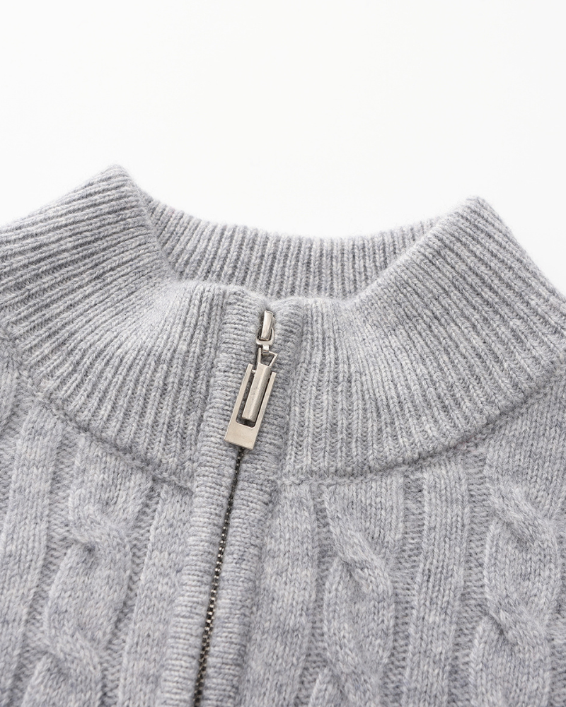 Harlan Cable-Knit Half-Zip Sweater