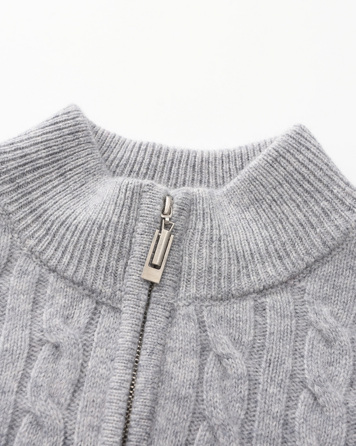 Harlan Cable-Knit Half-Zip Sweater