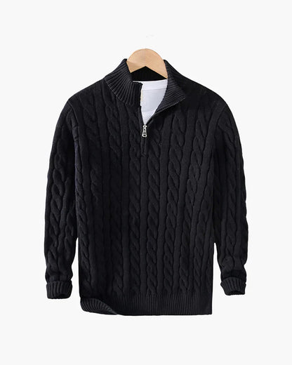 Cable Knit Quarter-Zip Sweater