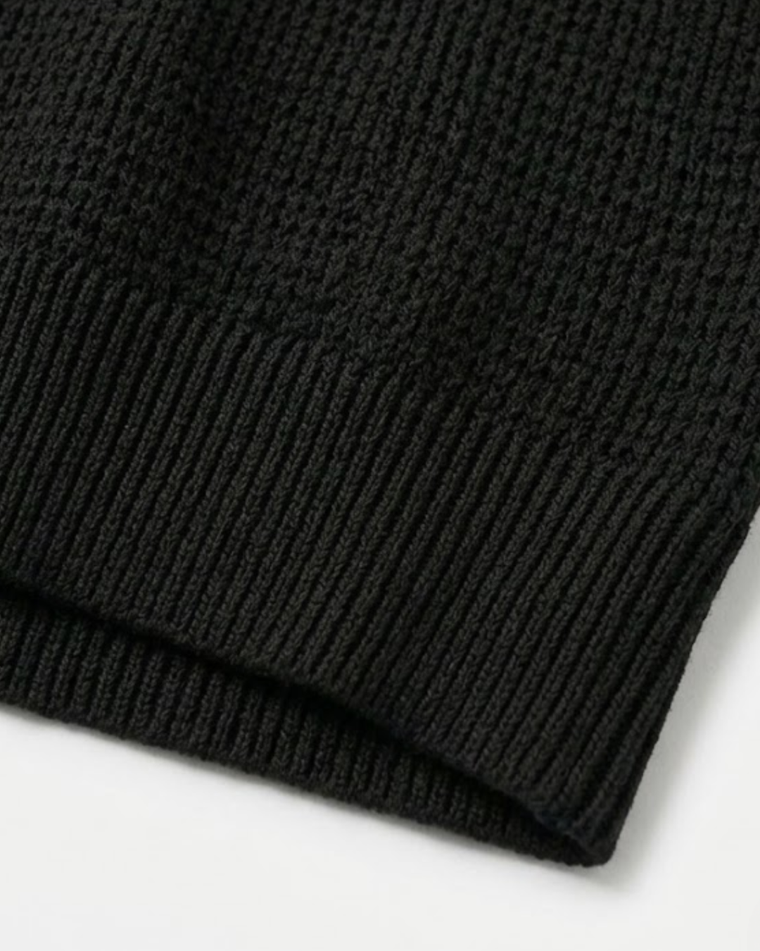 Cotton Knit V-Neck Polo Shirt