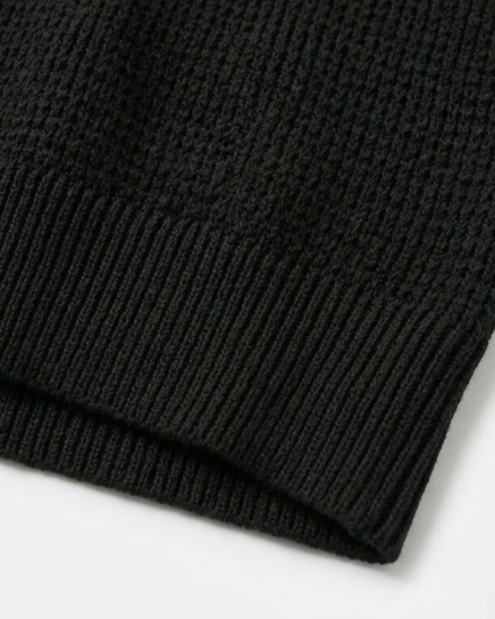 Cotton Knit V-Neck Polo Shirt