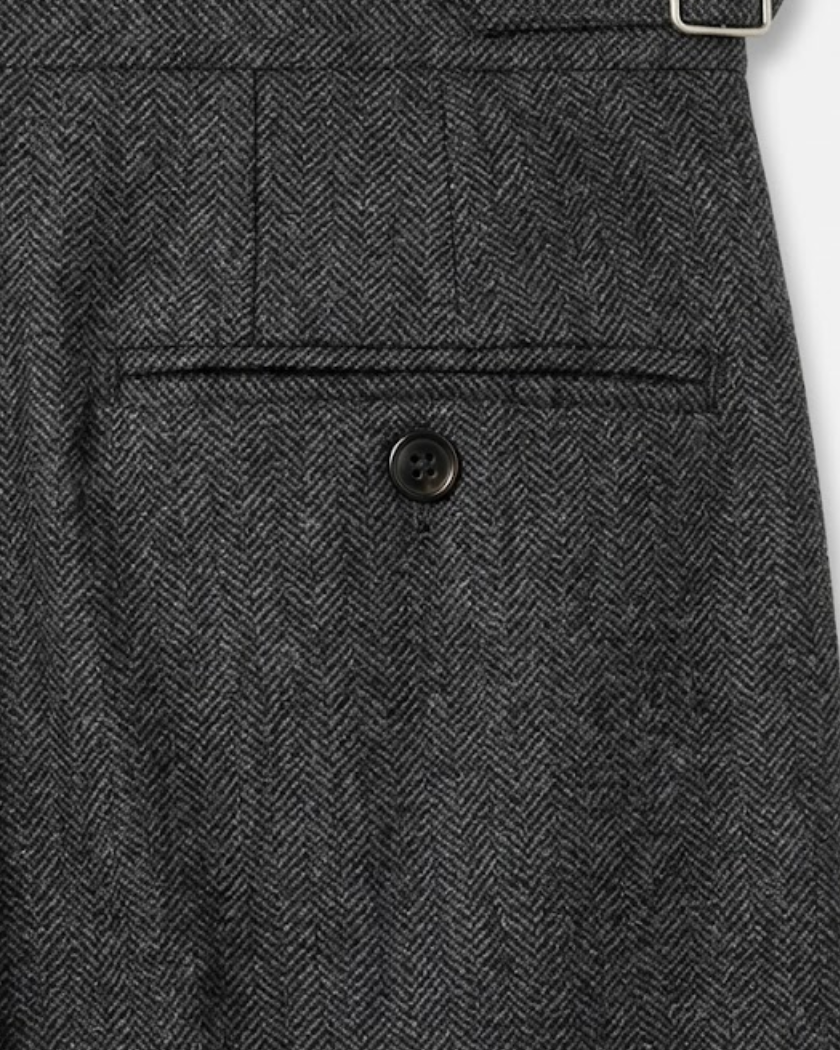 High-Rise Wool Blend Tailored Trousers