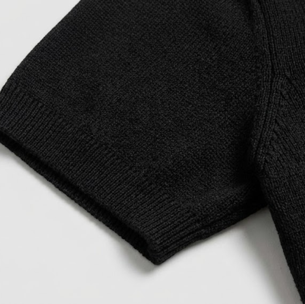 Classic V-Neck Knit Polo Shirt