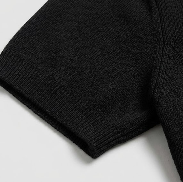 Classic V-Neck Knit Polo Shirt