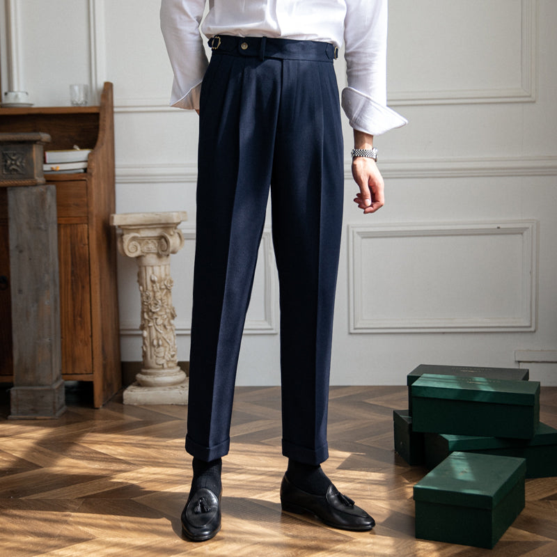 Double Pleat Trousers with Side Adjusters