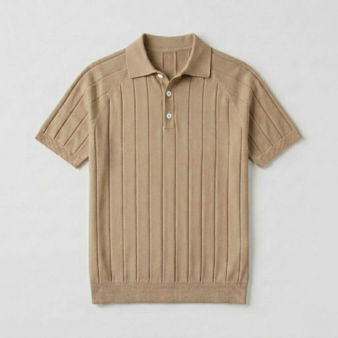 Massimo Premium Ribbed Knit Polo Shirt