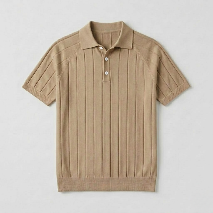 Massimo Premium Ribbed Knit Polo Shirt