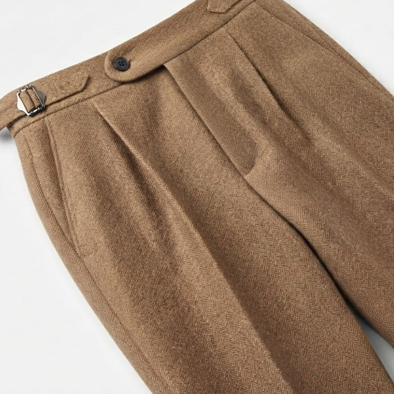 Classic Pleated Trousers with Side Adjusters