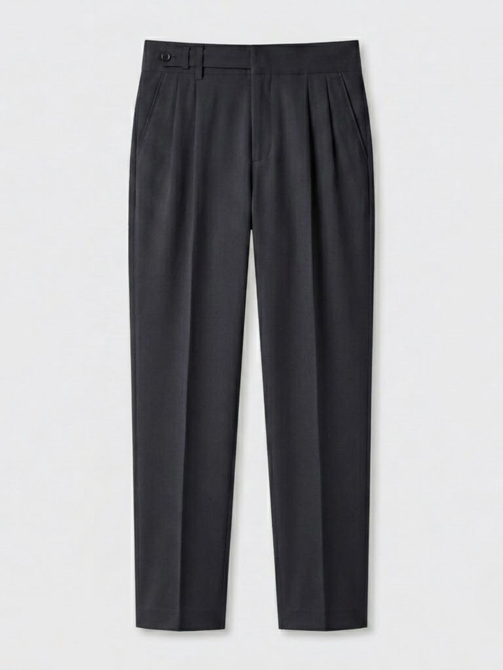 Single Pleat Belted Trousers